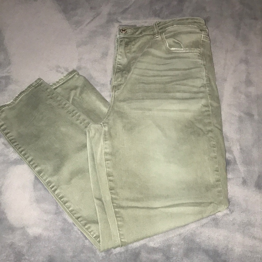 American Eagle Olive Green Super Hi-Rise Jegging